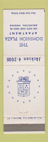 Matchbook Cover - Dominion Plaza Apartment Arlington VA