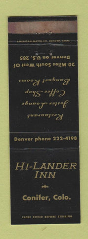 Matchbook Cover - Hi Lander Inn Conifer Colorado WEAR