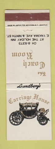 Matchbook Cover - Lundberg's Carriage House Seattle? Holiday Inn