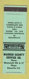 Matchbook Cover - Warren County oil gas Monmouth Roseville IL