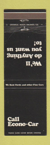 Matchbook Cover - Call Econo Car Rentals