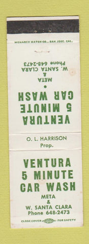 Matchbook Cover - Ventura 5 Minute Car Wash CA WEAR