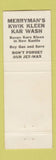 Matchbook Cover - Merryman's Car Wash New Castle PA