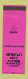 Matchbook Cover - Interstate Auto Auction PINK