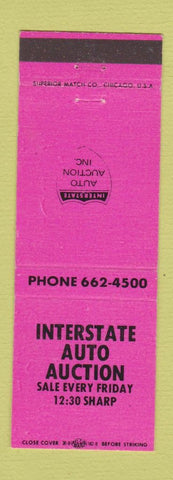 Matchbook Cover - Interstate Auto Auction PINK