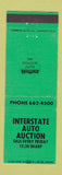 Matchbook Cover - Interstate Auto Auction GREEN