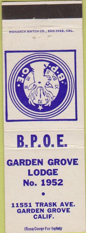 Matchbook Cover - Matchbook Cover Elks Club Garden Grove CA