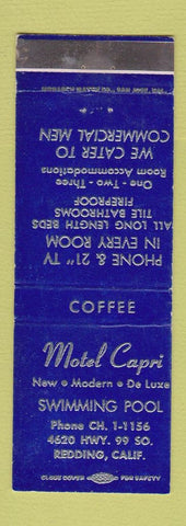Matchbook Cover - Motel Capri Redding CA WEAR