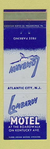 Matchbook Cover - Lombardy Motel Atlantic City NJ WEAR