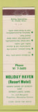 Matchbook Cover - Holiday Haven Resort Motel Detroit Lakes MN