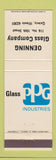 Matchbook Cover - PPG Glass Oenning Quincy IL