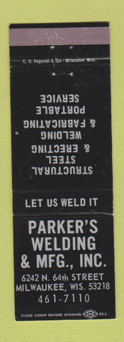 Matchbook Cover - Parker's Welding Manufacturing Milwaukee WI