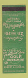 Matchbook Cover - Portland Open Golf Tournament Portland OR WEAR