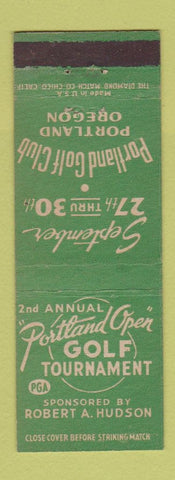 Matchbook Cover - Portland Open Golf Tournament Portland OR WEAR