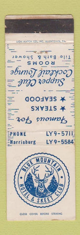 Matchbook Cover - Blue Mountain Hotel Skeet Club Harrisburg PA WEAR
