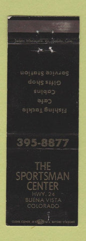 Matchbook Cover - Sportsman Center Buena Vista Colorado cafe cabins BLACK