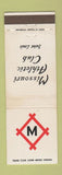 Matchbook Cover - Missouri Athletic Club St Louis MO