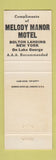 Matchbook Cover - Melody Manor Motel Bolton Landing NY Lake George