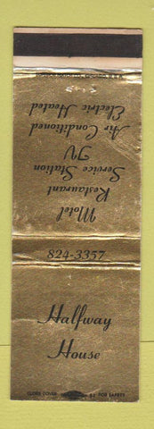 Matchbook Cover - Halfway House Restaurant Motel Williamstown KY