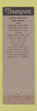 Matchbook Cover - Thompson Auto Parts Galesburg IL WEAR
