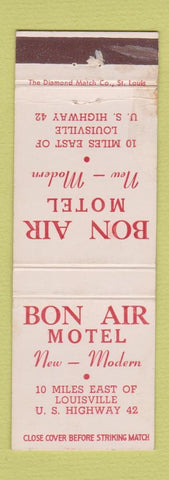Matchbook Cover - Bon air Motel Louisville KY WORN