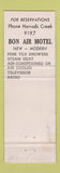 Matchbook Cover - Bon air Motel Louisville KY WORN