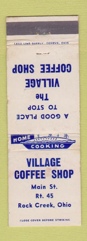 Matchbook Cover - Village Coffee Shop Rock Creek OH WEAR