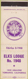 Matchbook Cover - Matchbook Cover Elks Club Torrance CA