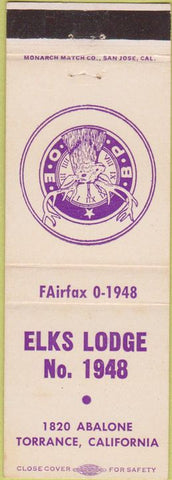 Matchbook Cover - Matchbook Cover Elks Club Torrance CA