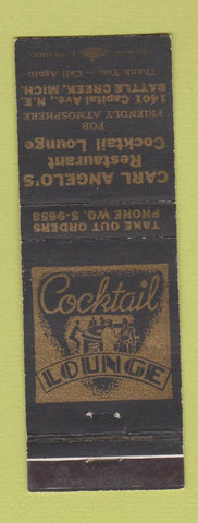 Matchbook Cover - Carl Angelo's Restaurant Battle Creek MI
