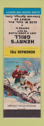 Matchbook Cover - Henry's Grill Colorado Springs WEAR