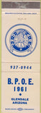Matchbook Cover - Matchbook Cover Elks Club Glendale AZ