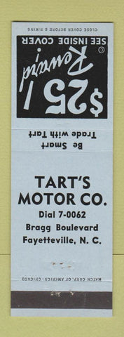 Matchbook Cover - Tart's Motors Fayetteville NC BLUE