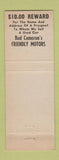 Matchbook Cover - Bud Cameron's Used Cars
