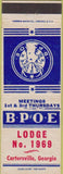 Matchbook Cover - Matchbook Cover Elks Club Cartersville GA
