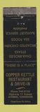 Matchbook Cover - Copper Kettle Restaurant Drive In Athens TN