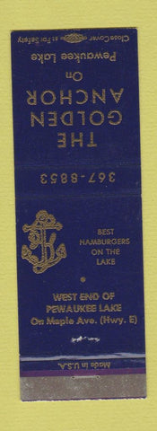 Matchbook Cover - The Golden Anchor Pewaukee Lake WI