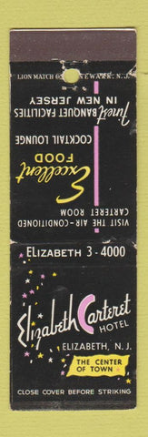 Matchbook Cover - Elizabeth Carteret Hotel Elizabeth NJ