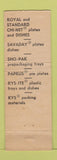 Matchbook Cover - Keyes Molded Products Waterville ME WEAR