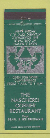 Matchbook Cover - Nascherei Corner Restaurant Atlantic City NJ WEAR