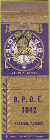 Matchbook Cover - Matchbook Cover Elks Club Palmer AK