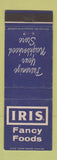 Matchbook Cover - Iris Fancy Foods