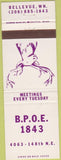 Matchbook Cover - Matchbook Cover Elks Club Bellevue WA