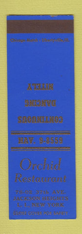 Matchbook Cover - Orchid Restaurant Jackson Heights LI NY