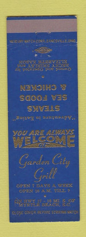 Matchbook Cover - Garden City Grill Myrtle Beach SC