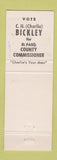 Matchbook Cover - CH Bickley for El Paso County Commissioner Colorado