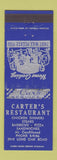Matchbook Cover - Carter's Restaurant BBQ pizza