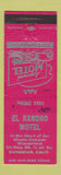 Matchbook Cover - El Rancho Motel Dunsmuir CA WEAR