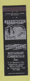 Matchbook Cover - Restaurant Commerciale Levis QC