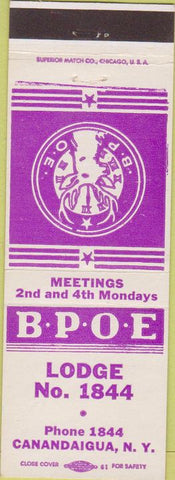 Matchbook Cover - Matchbook Cover Elks Club Canandaigua NY